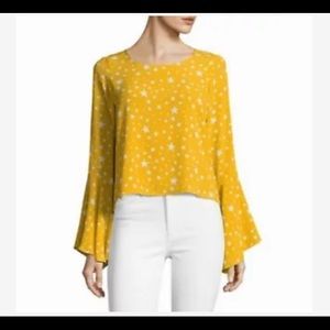 Lord and Taylor Design Lab Yellow Bell Sleeve top